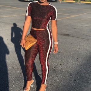 Fashion Nova Cute 2 piece striped set!